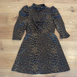 High neck animal print dress. Sz M